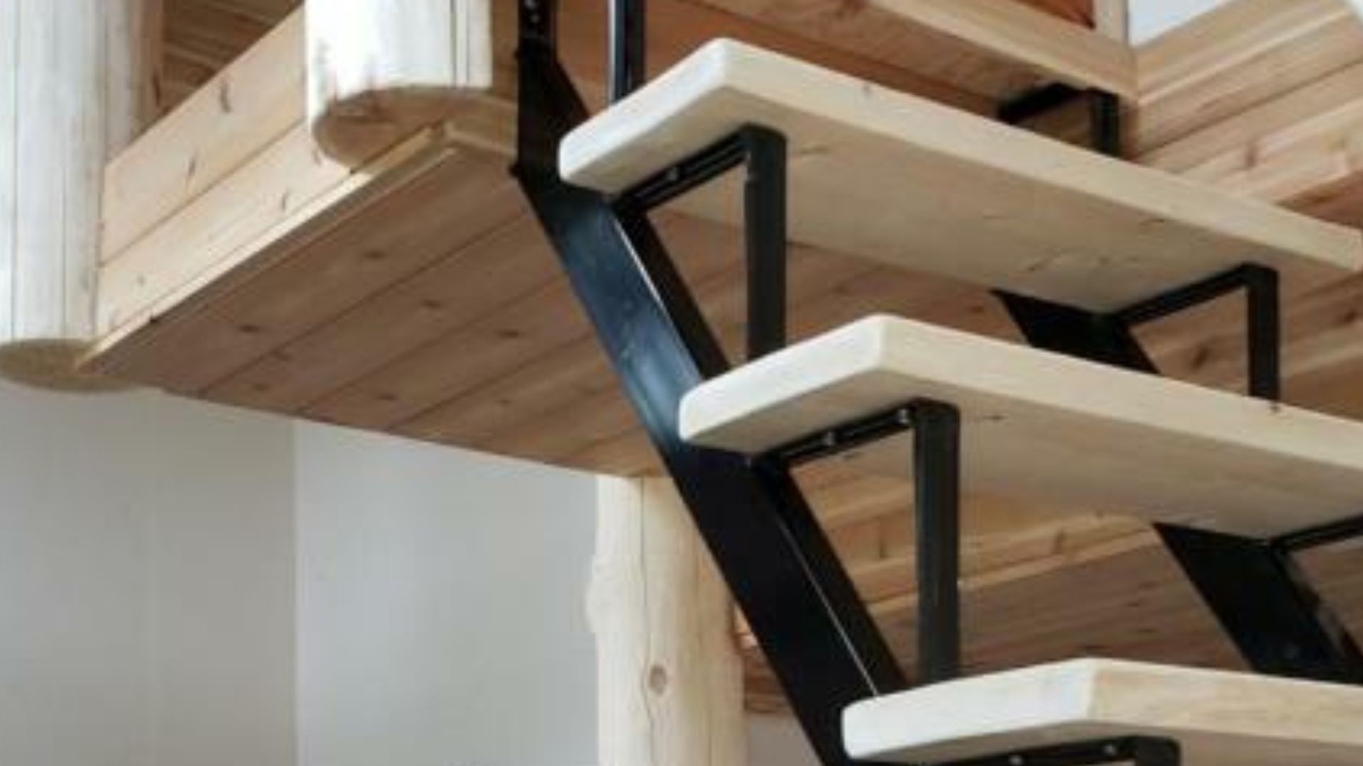 wood and meta stairs