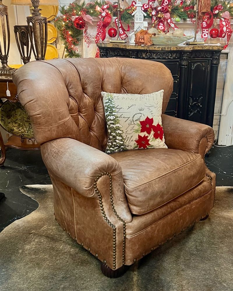 Distressed Leather Armchair