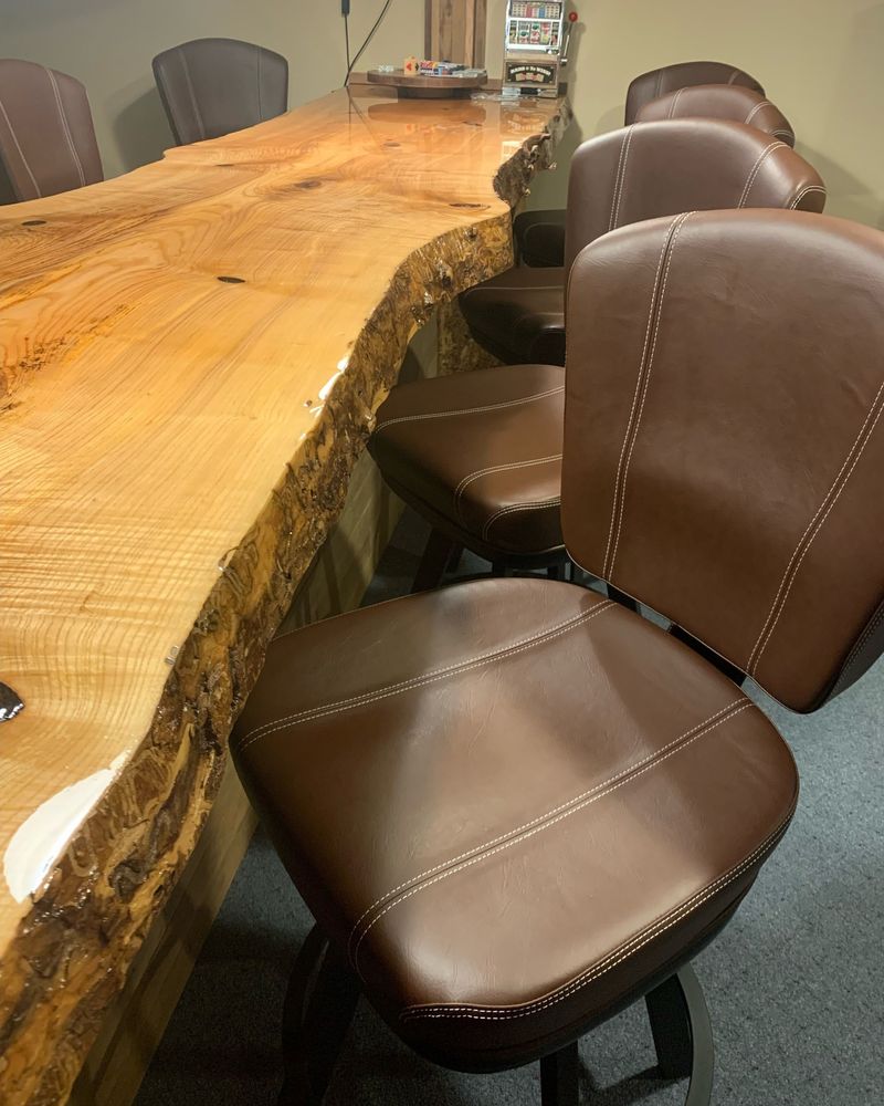 Distressed Leather Bar Stools