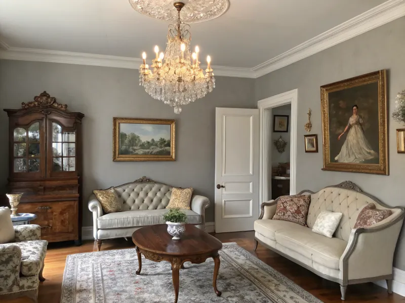 Elegant Rustic Charm farmhouse living room