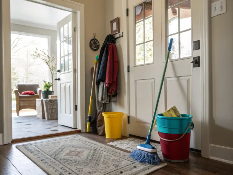 Exposed Cleaning Supplies