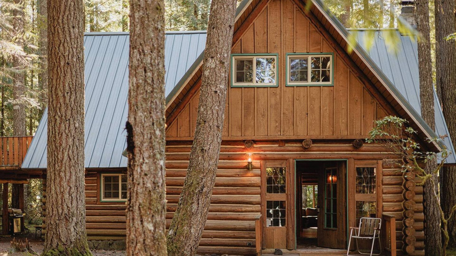 exterior of a wooden cabin