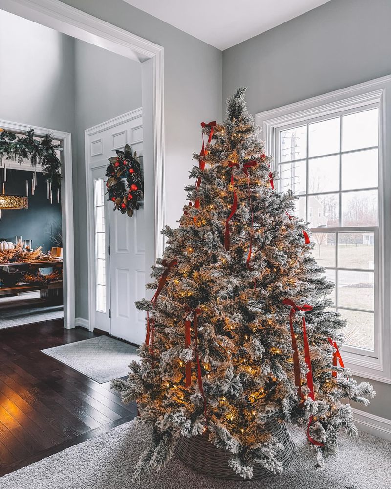 Flocked Christmas Trees