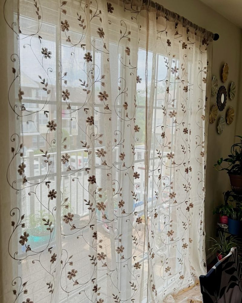 Floral Embroidered Curtains