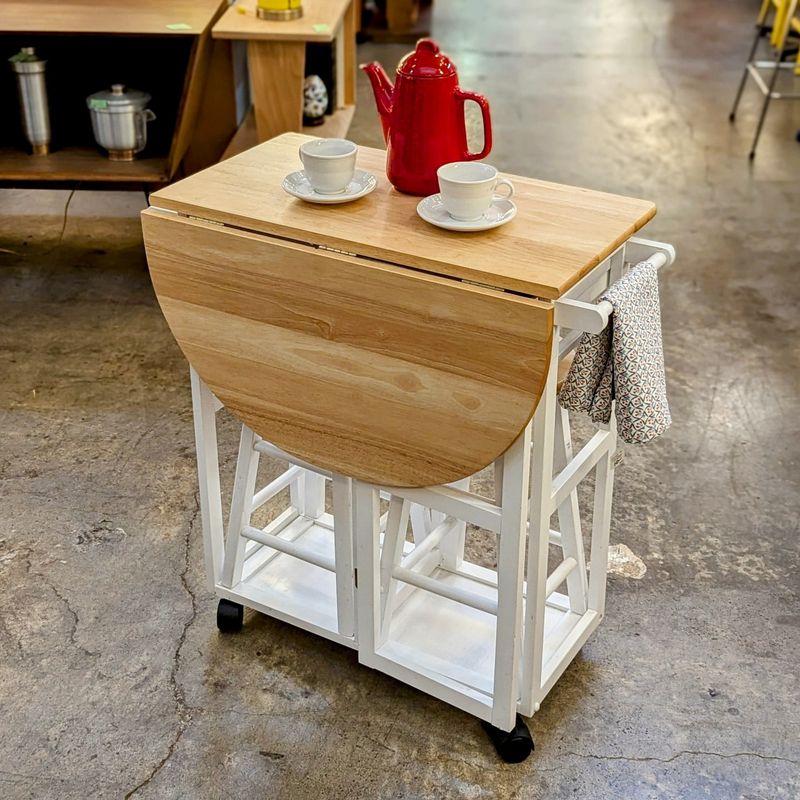 Fold-Down Table with Shelves