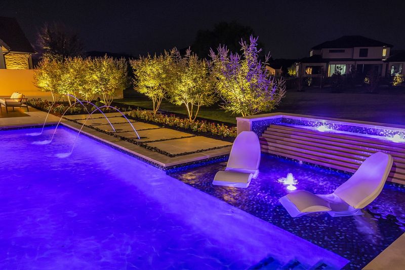 Geometric Pool with LED Lighting