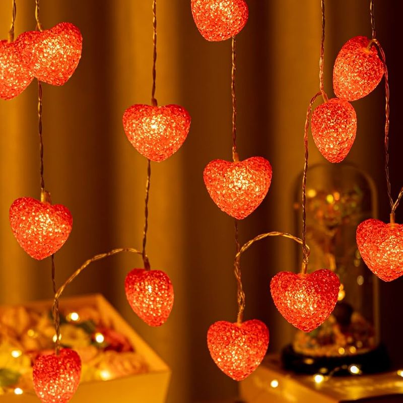 Heart-Shaped LED String Lights