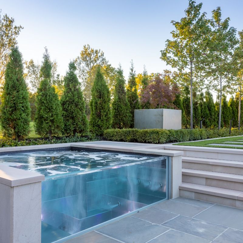 Lap Pool with Glass Wall