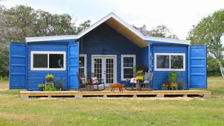 modern blue farmhouse