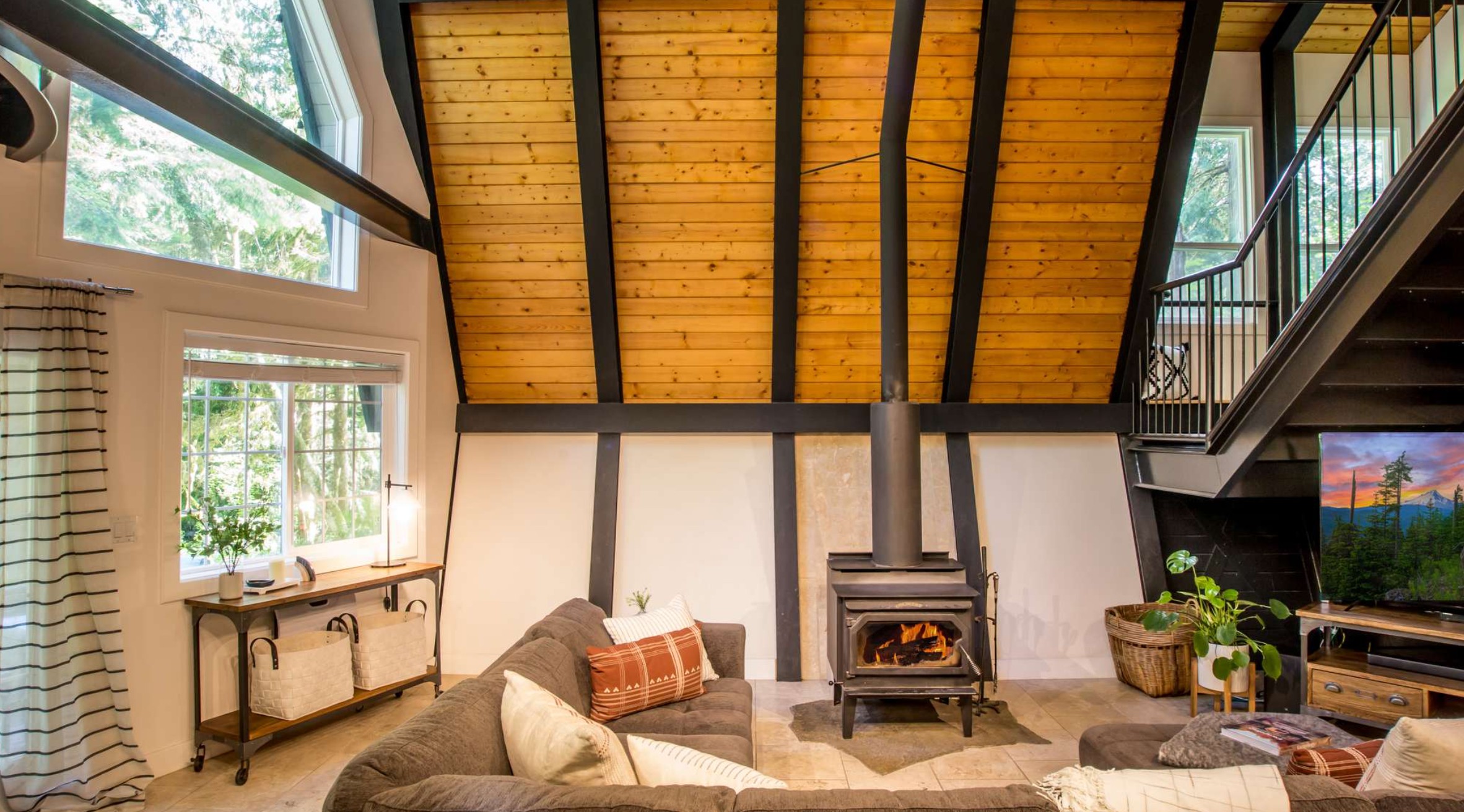 Living room with fireplace