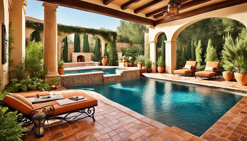 Mediterranean Villa Pool with Terracotta Tiles