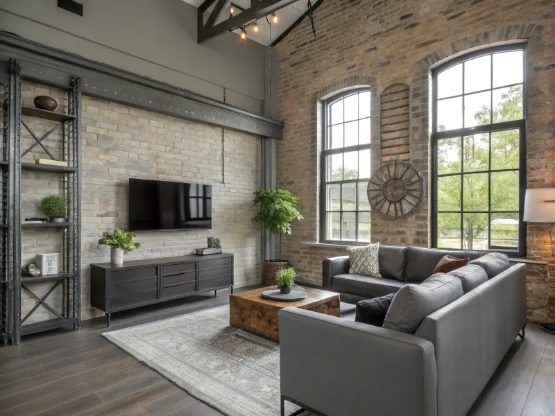 Modern Industrial Blend farmhouse living room