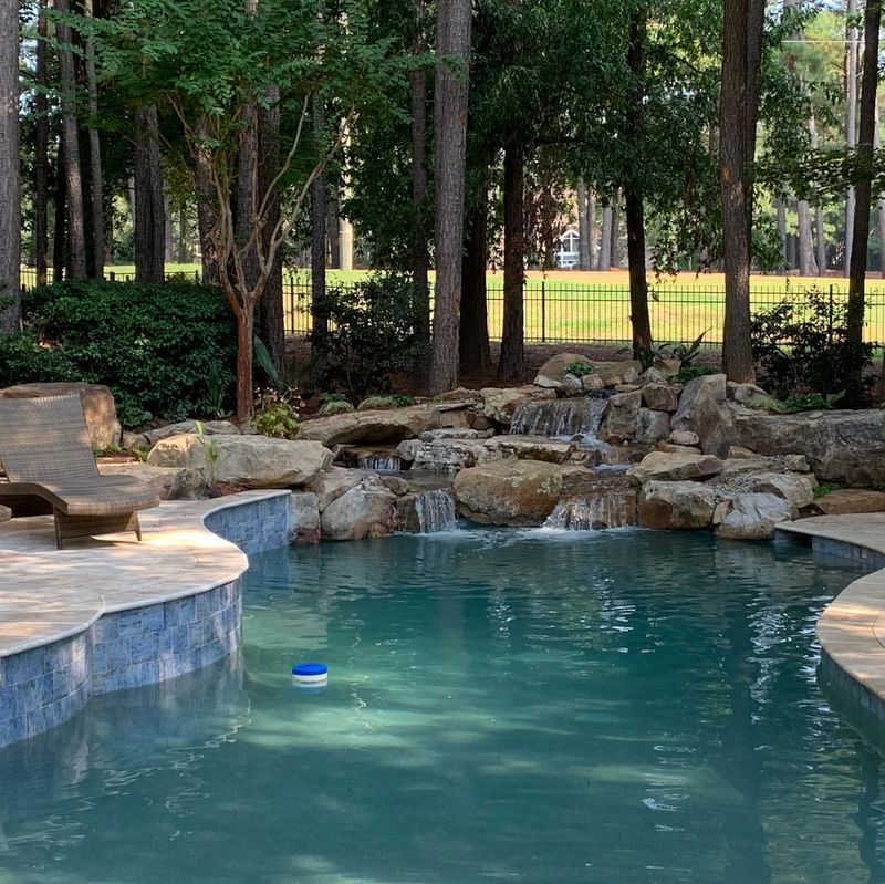 Natural Swimming Pond with Waterfall