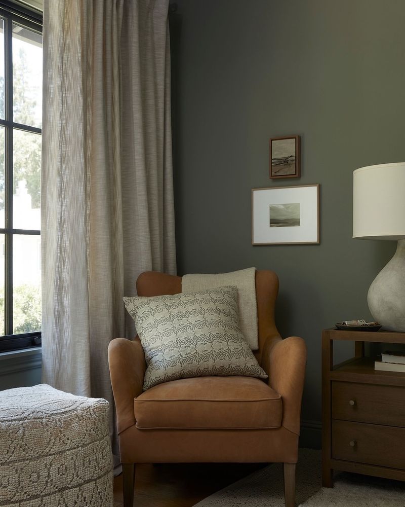 Olive Green Reading Nook