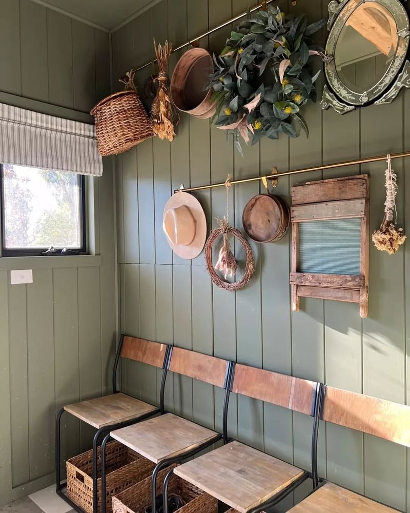 Olive Green Rustic Hallway