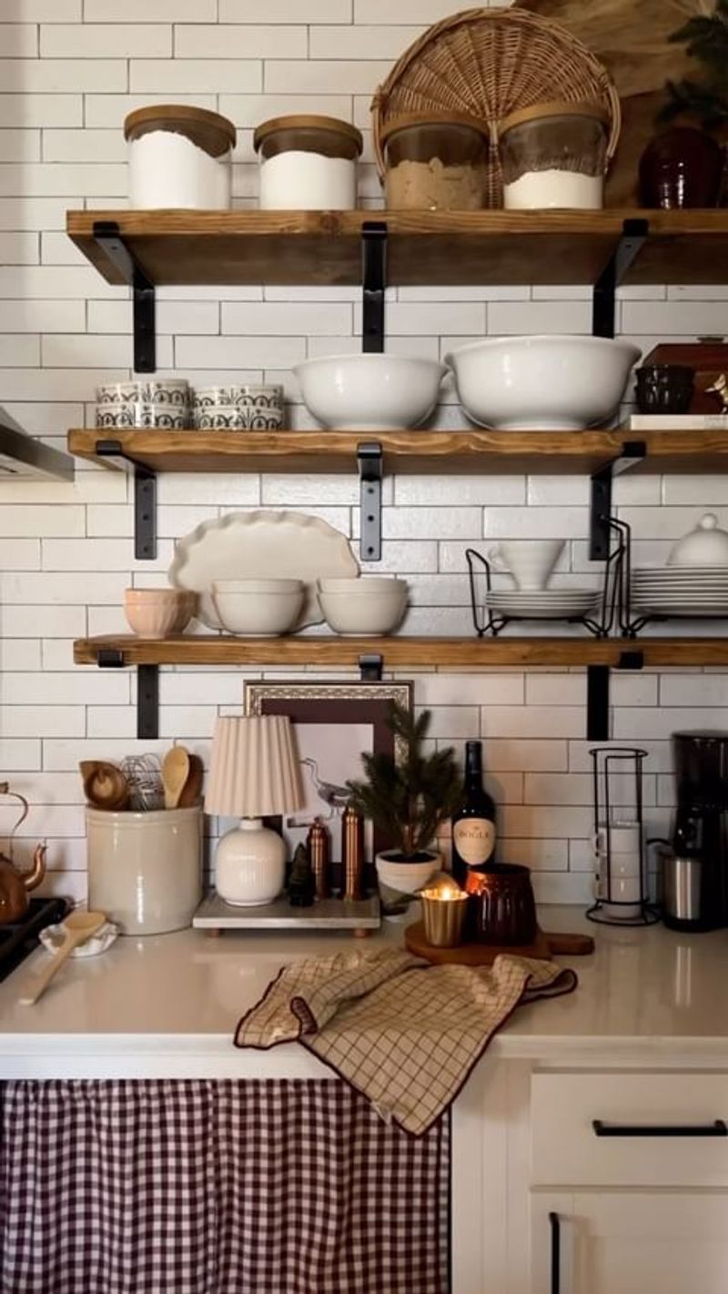 Open Shelving with Vintage Dishware