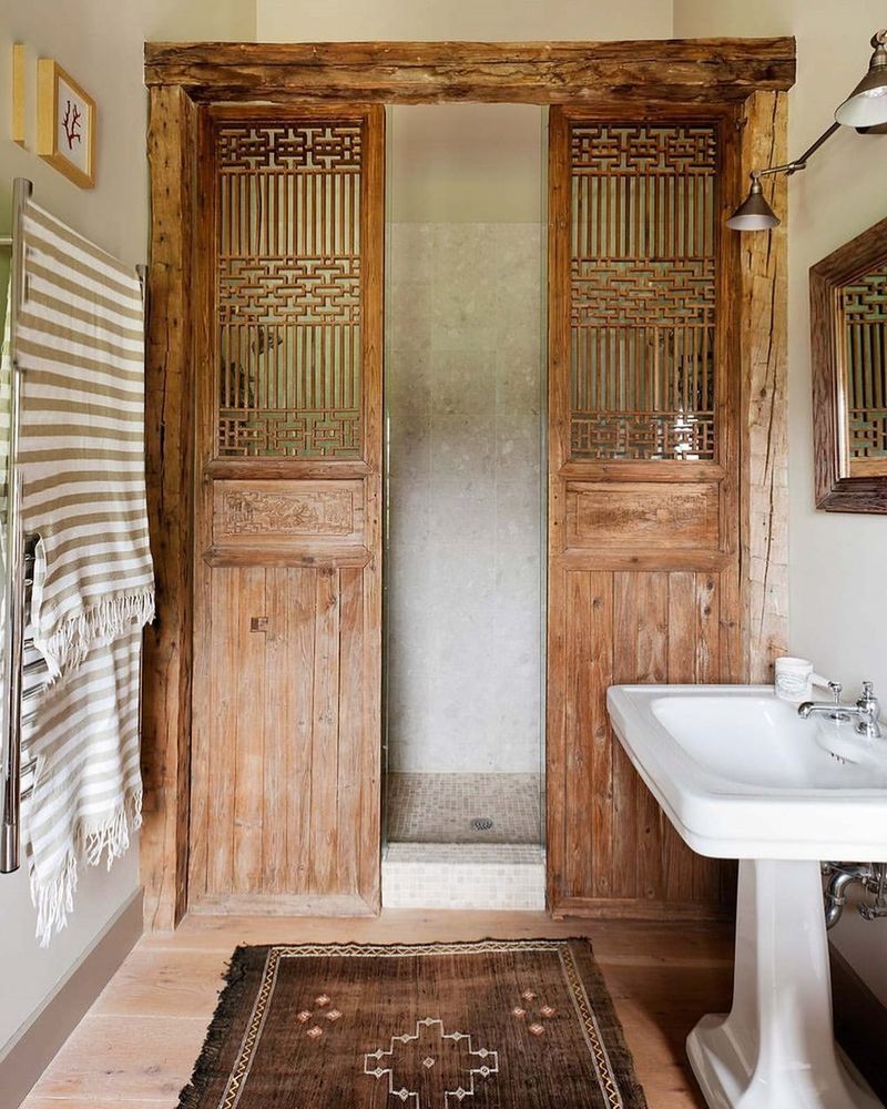 Recycled Vintage Door Shower Enclosure