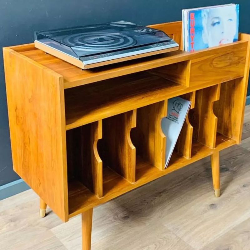 Retro Vinyl Record Cabinet