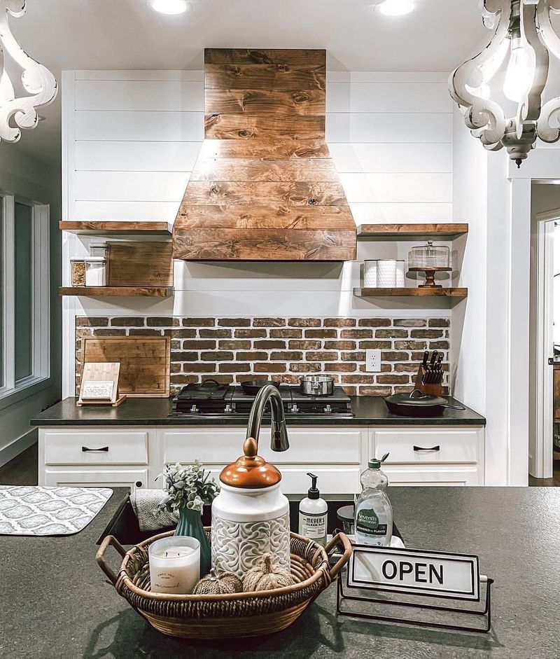 Rustic Brick Backsplash