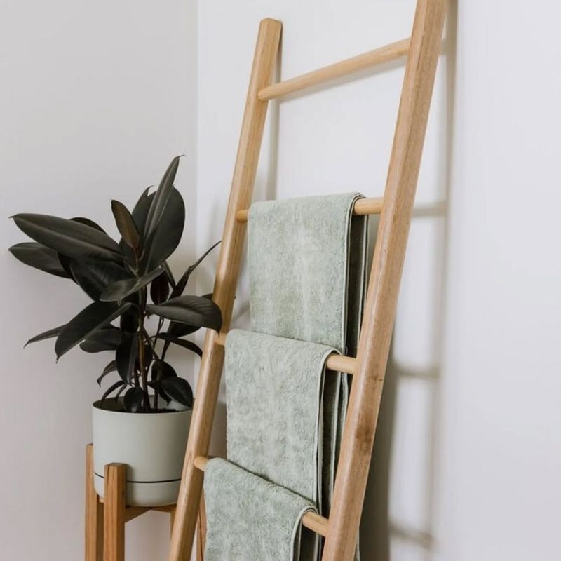 Rustic Ladder Towel Rack