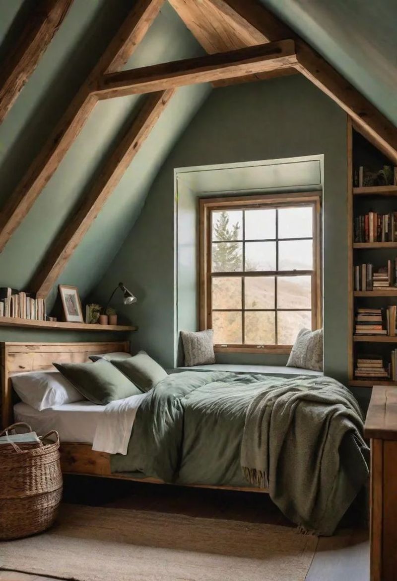 Rustic Olive Green Attic