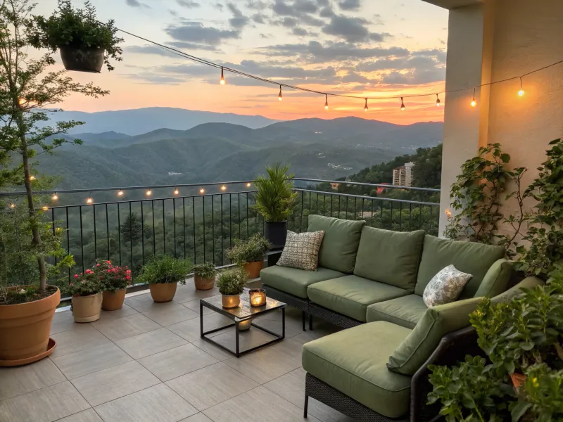 Rustic Olive Green Balcony