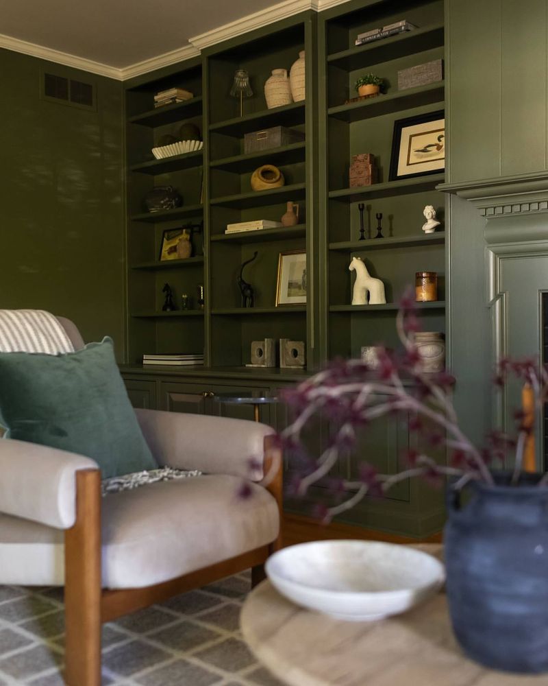 Rustic Olive Green Library