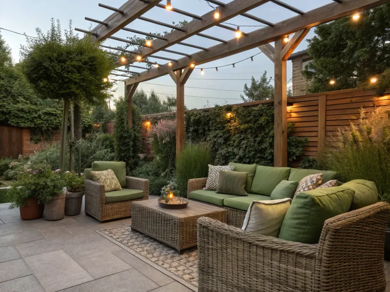 Rustic Olive Green Patio