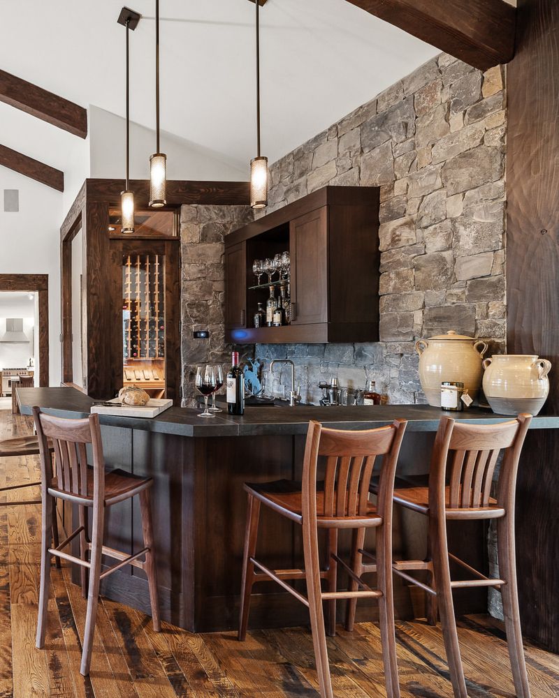 Rustic Wooden Bar Area