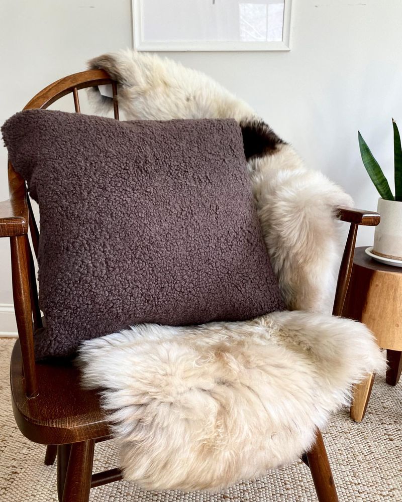 Sheepskin Throw Pillow