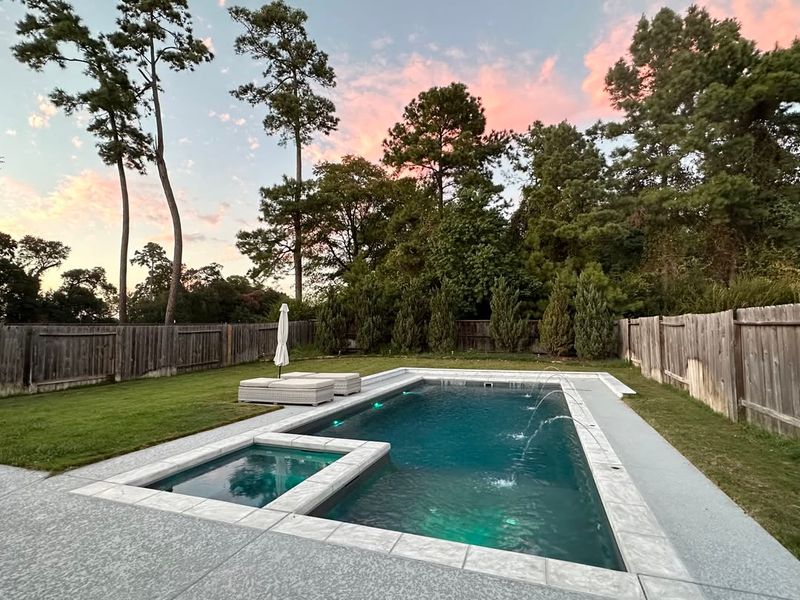 Sophisticated Saltwater Pool with Spa