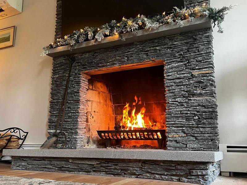 Stone Fireplace Feature