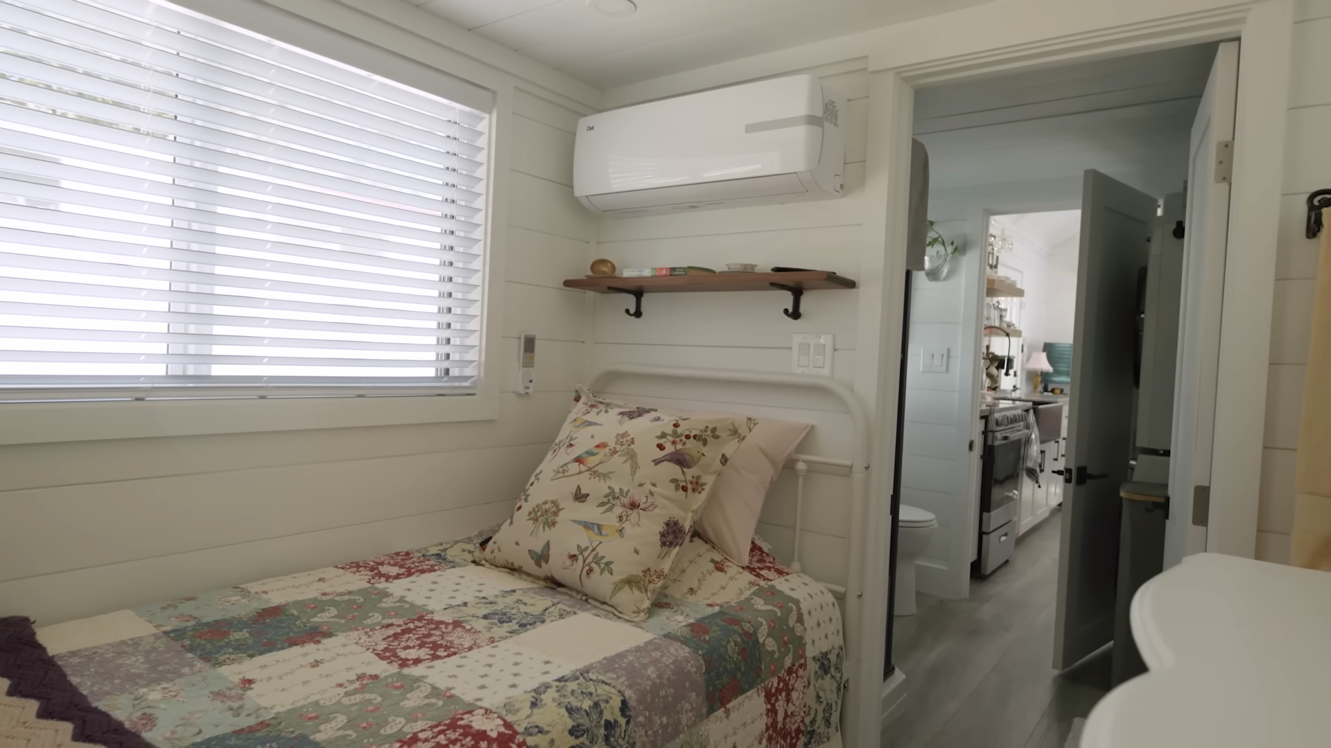 bedroom with vintage bedding