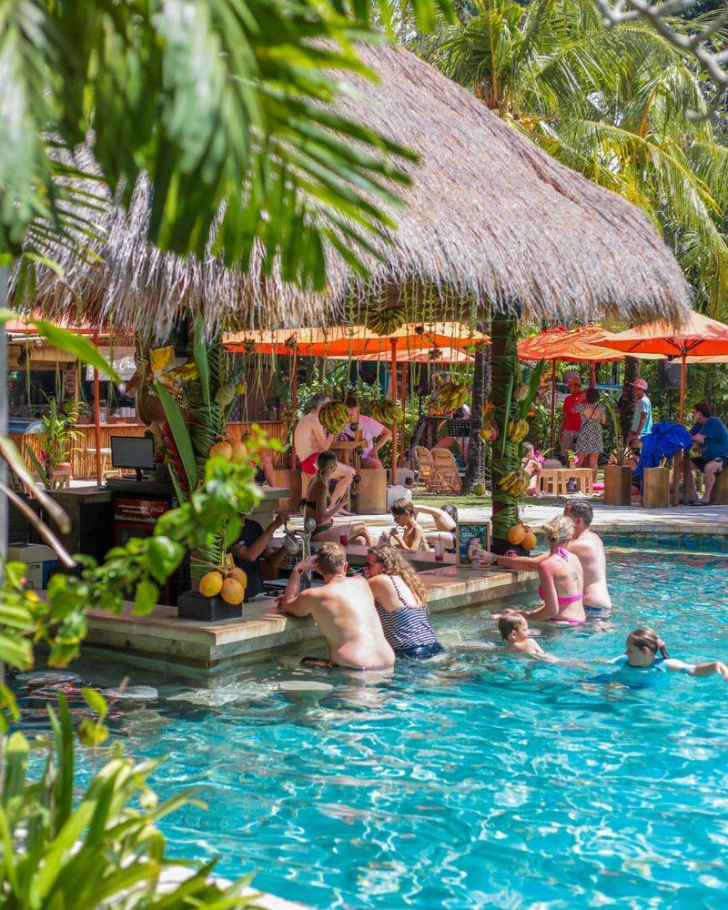 Tropical Swim-Up Bar Pool