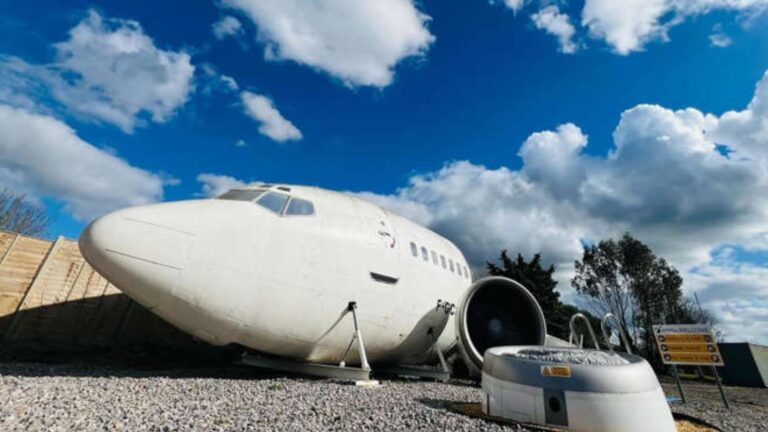 exterior of a plane house