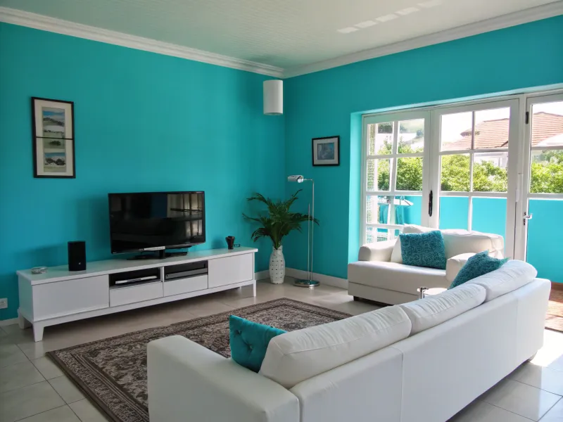 Turquoise Blue living room