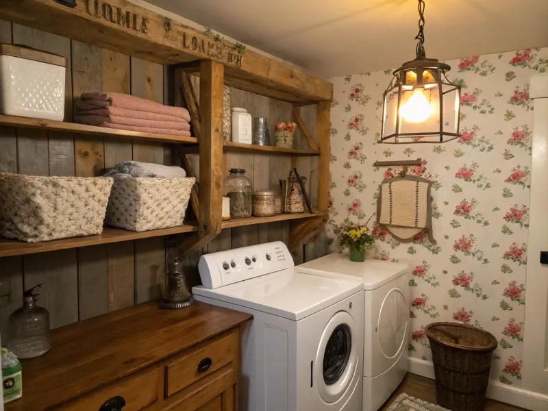 Vintage Chic Laundry Space