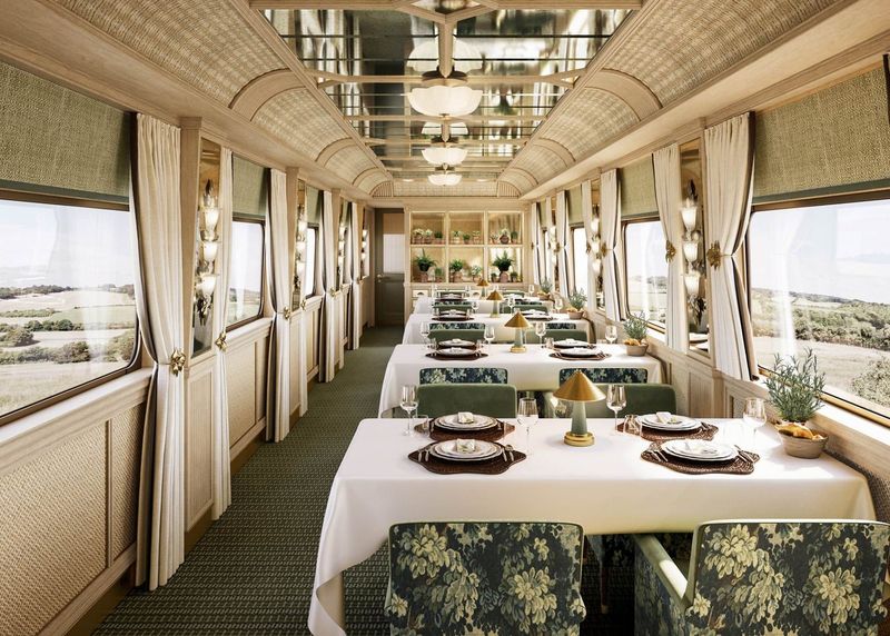 Vintage Train Car Dining Room