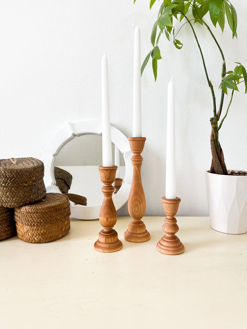 Wooden Candlesticks