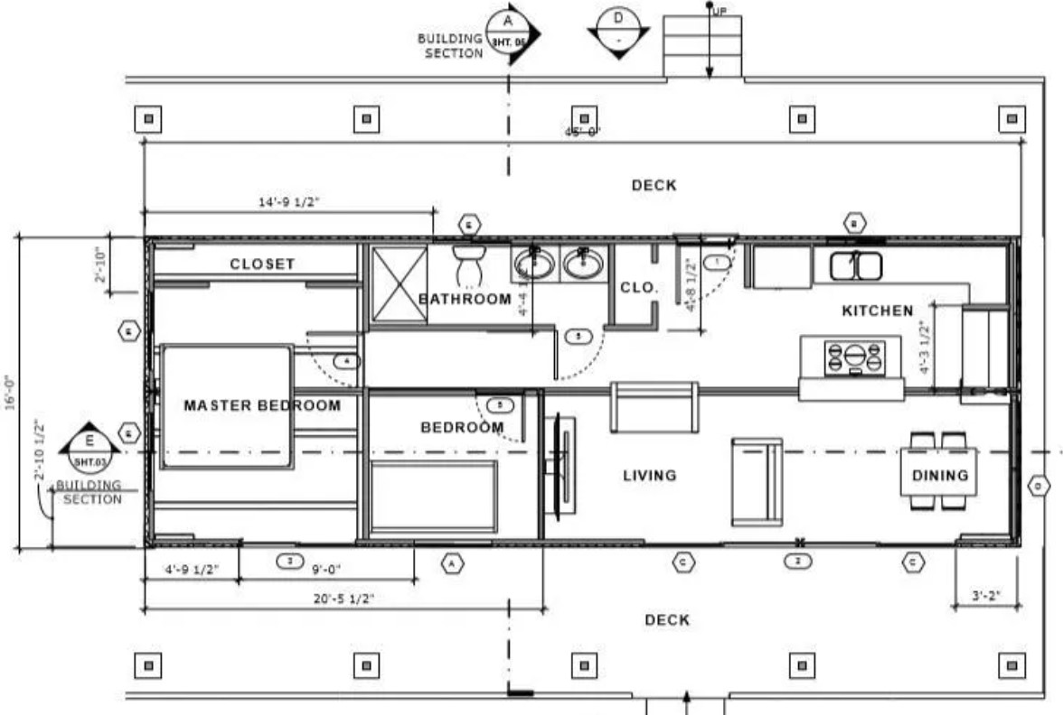 floor plan of a container home