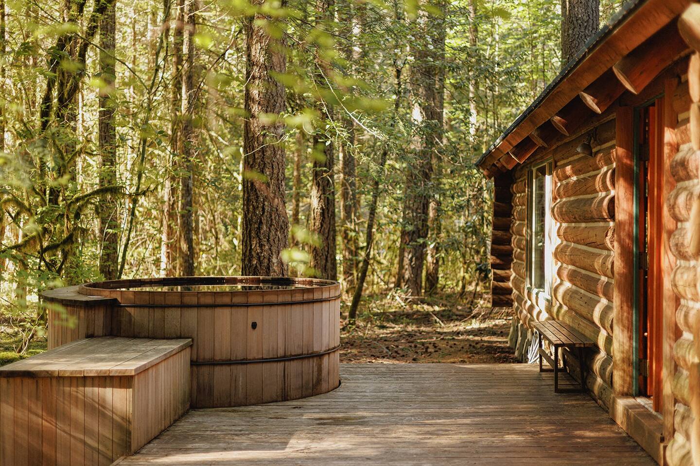 hot tub on the outdoors deck