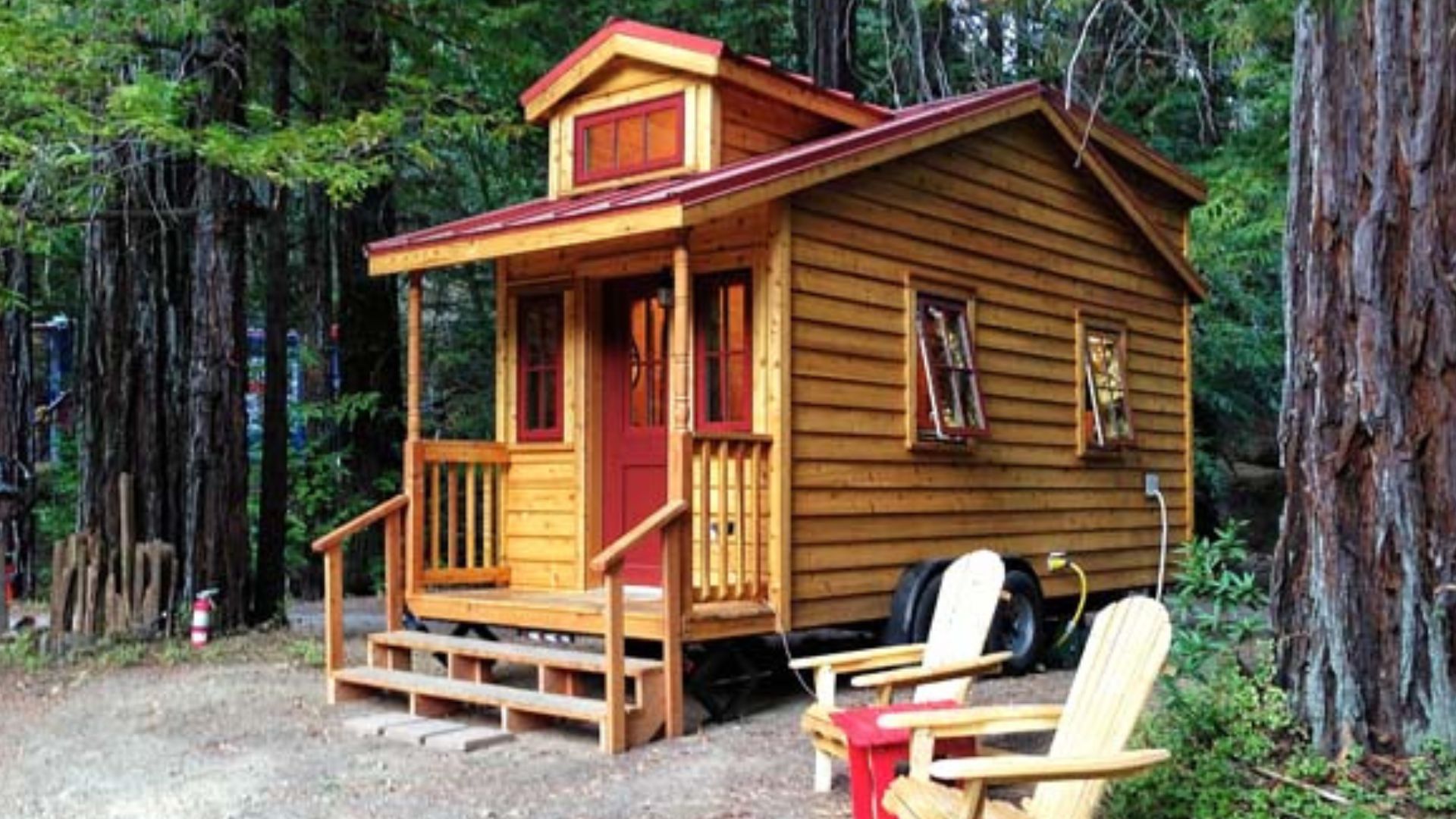 tiny wooden house in the forest