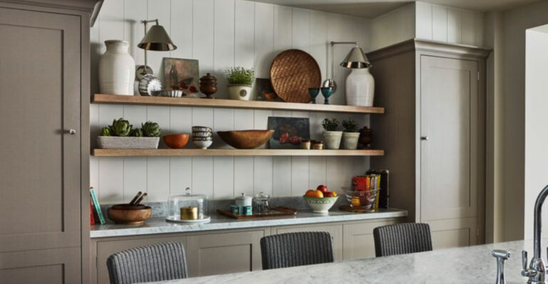 open shelving in the kitchen