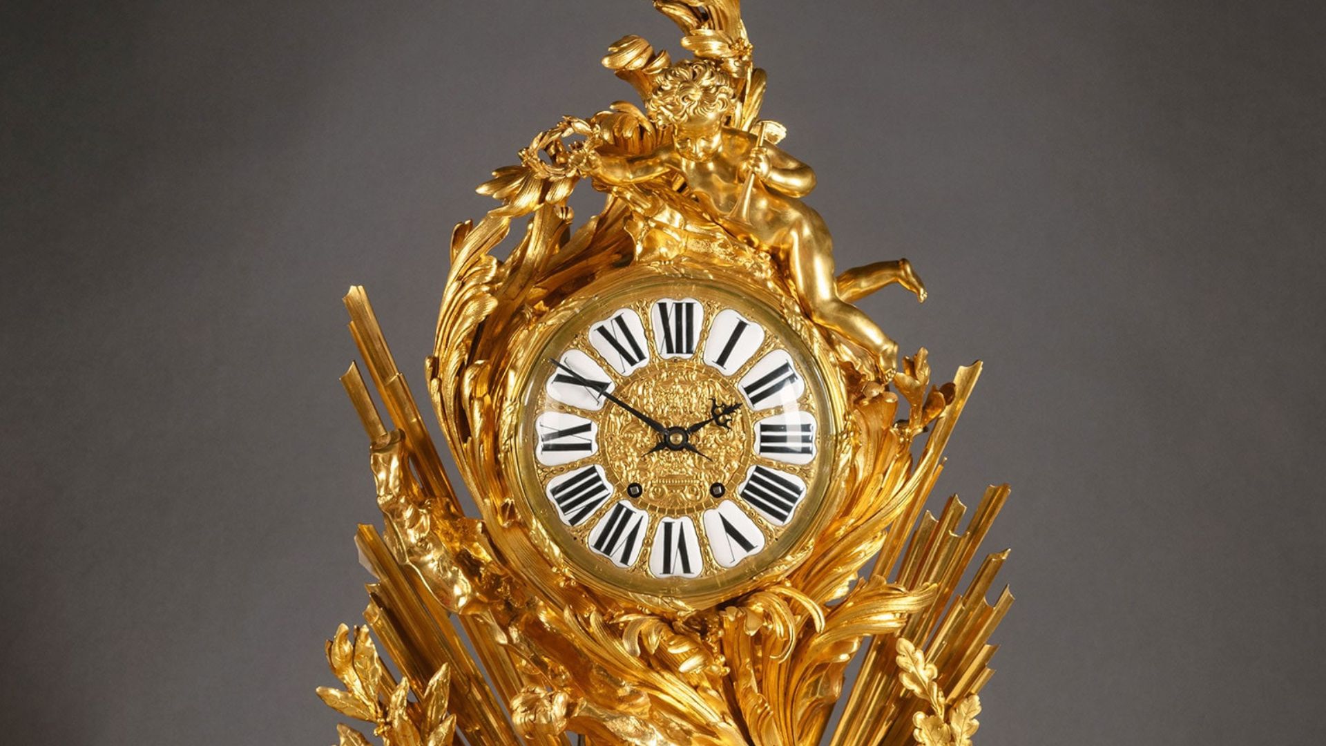 belle epoque gilded mantel clock