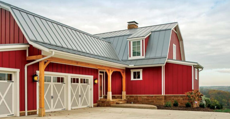 bold barn red color of a home exterior