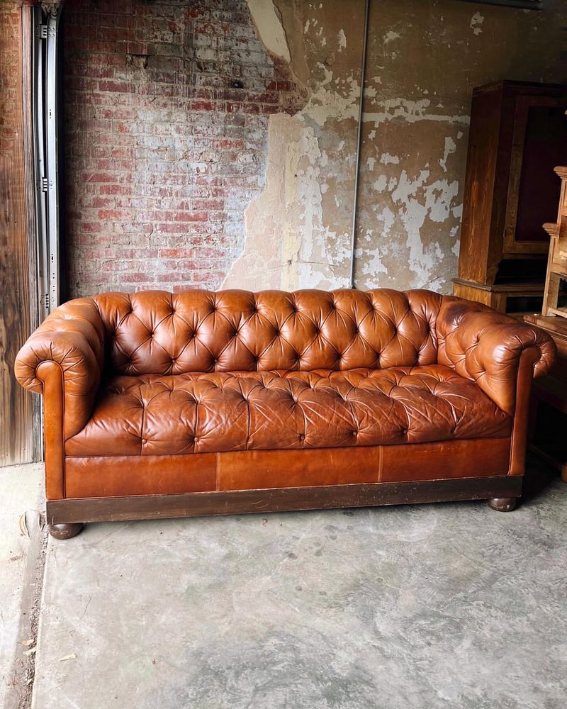 Aged Leather Sofa