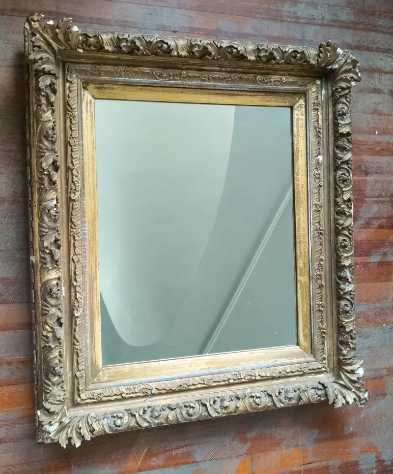 Antique Mirror with Patina