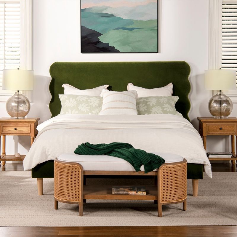 Army Green Upholstered Headboard