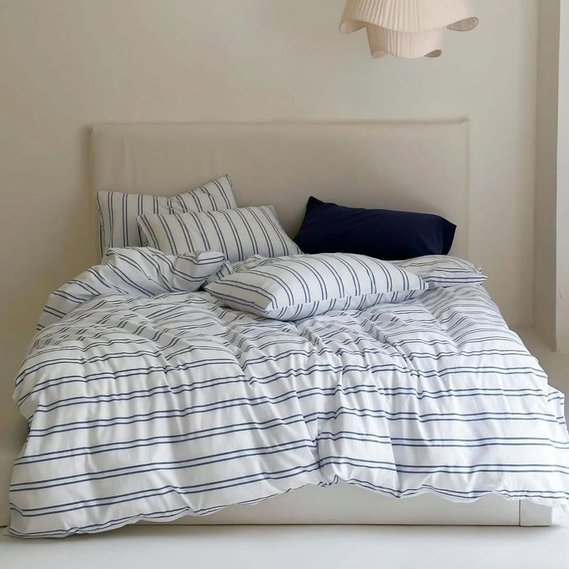 Blue Striped Bedding