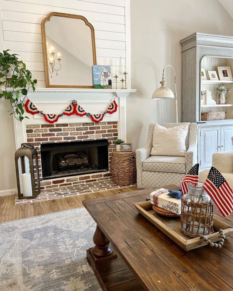 Classic Brick Fireplace